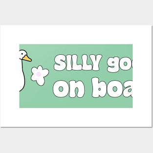 Silly Goose On Board Cute Meme Bumper Car Magnet Posters and Art